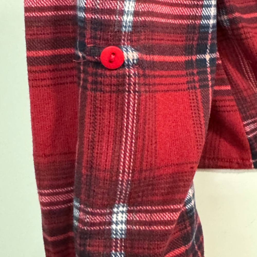 Upcycled Plaid Butterfly Crop Shirt - Picture 4 of 6